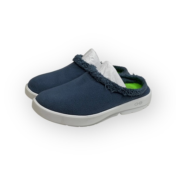 OOFos 𖦹 OOcoozie Vegan Sherpa Fur Lined Slipper Mule 𖦹 Moroccan Blue 𖦹 12.5 - Picture 8 of 16